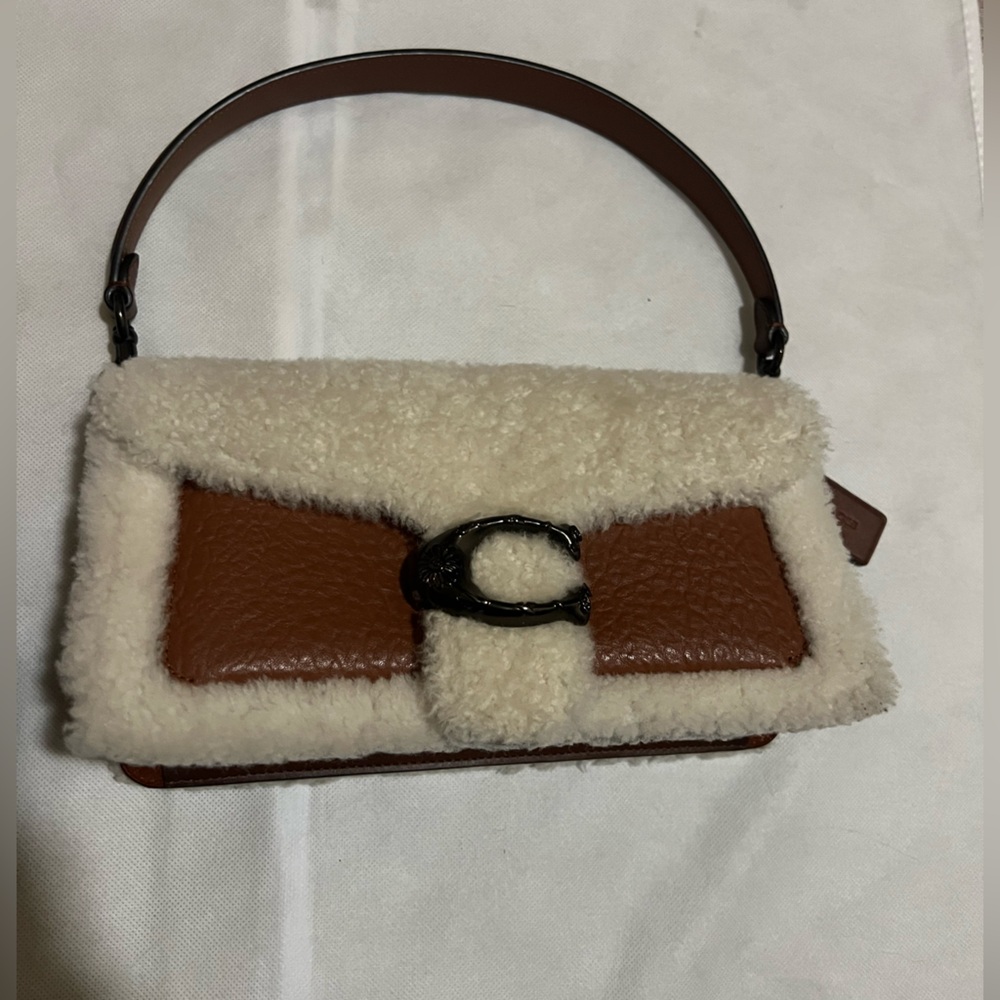 Coach shearling tabby 26 in brown suede and leather - Picture 3 of 12